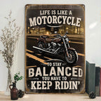 Plaque Métal Moto | Décoration Rétro Garage BikerCitation Inspirante