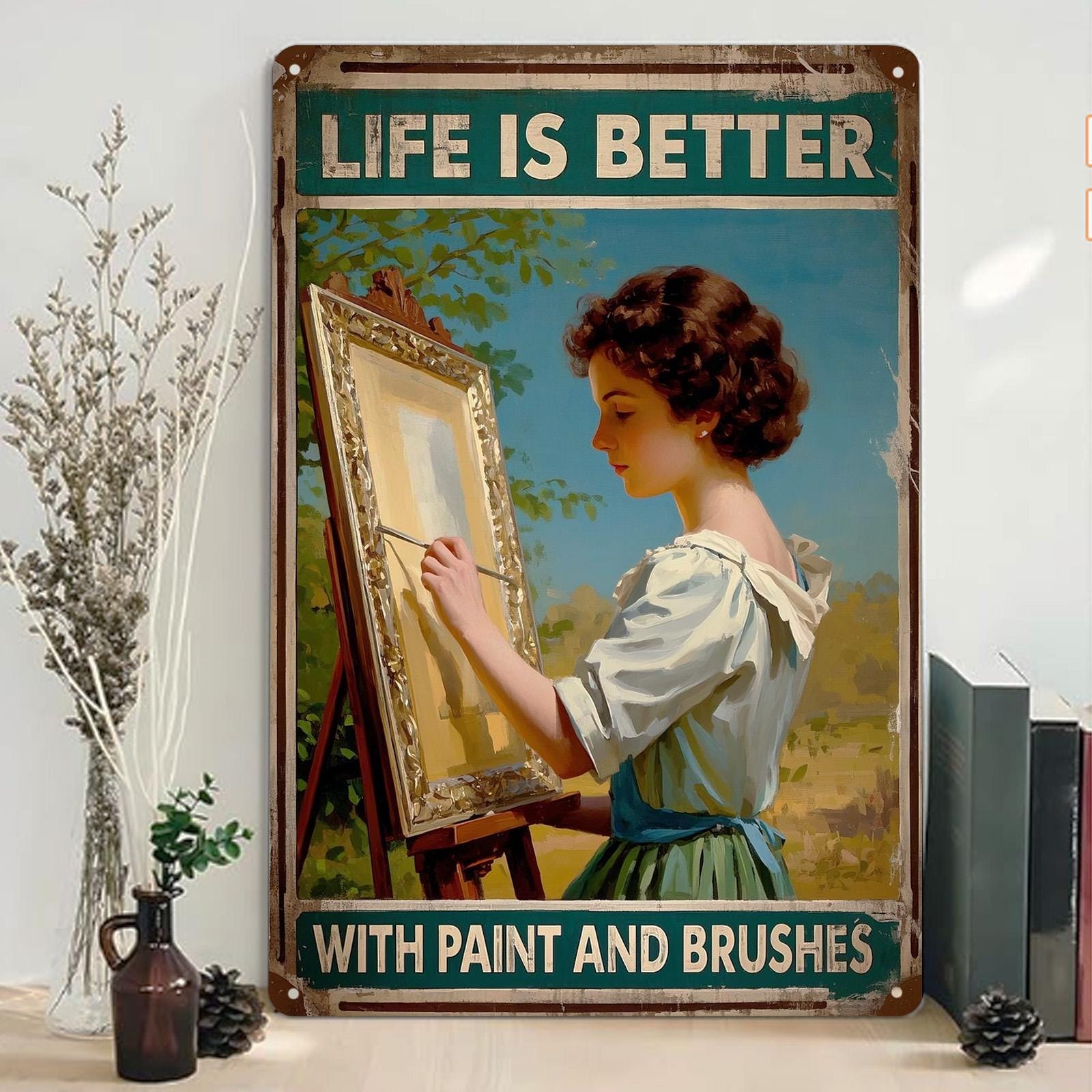 Funny Deer Hunting Metal Sign: Rustic Cabin Lodge Decor