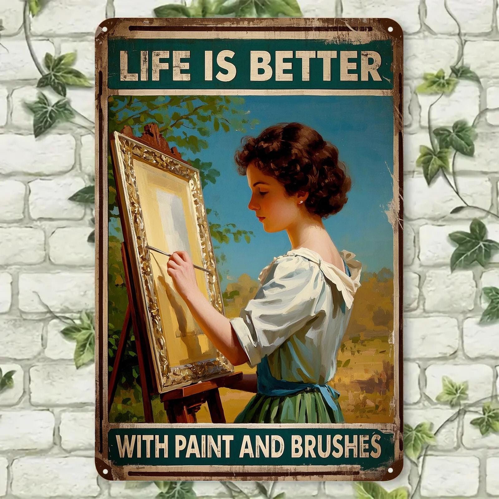 Funny Deer Hunting Metal Sign: Rustic Cabin Lodge Decor