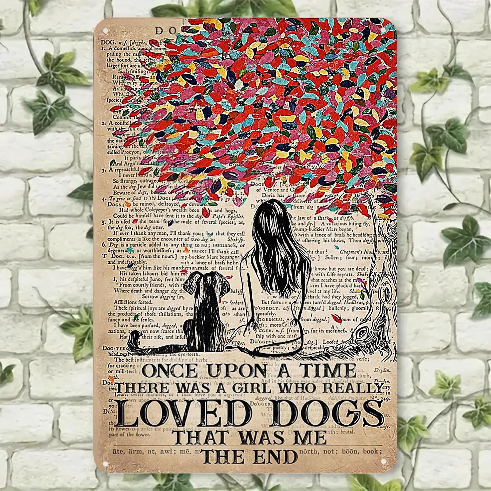 Dog Lover Metal Sign: Vintage Colorful Tree Design, Home Decor