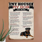 Plaque en métal rustique Ma Maison Mon Chien | Décoration murale style ferme