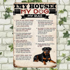 Plaque en métal rustique Ma Maison Mon Chien | Décoration murale style ferme