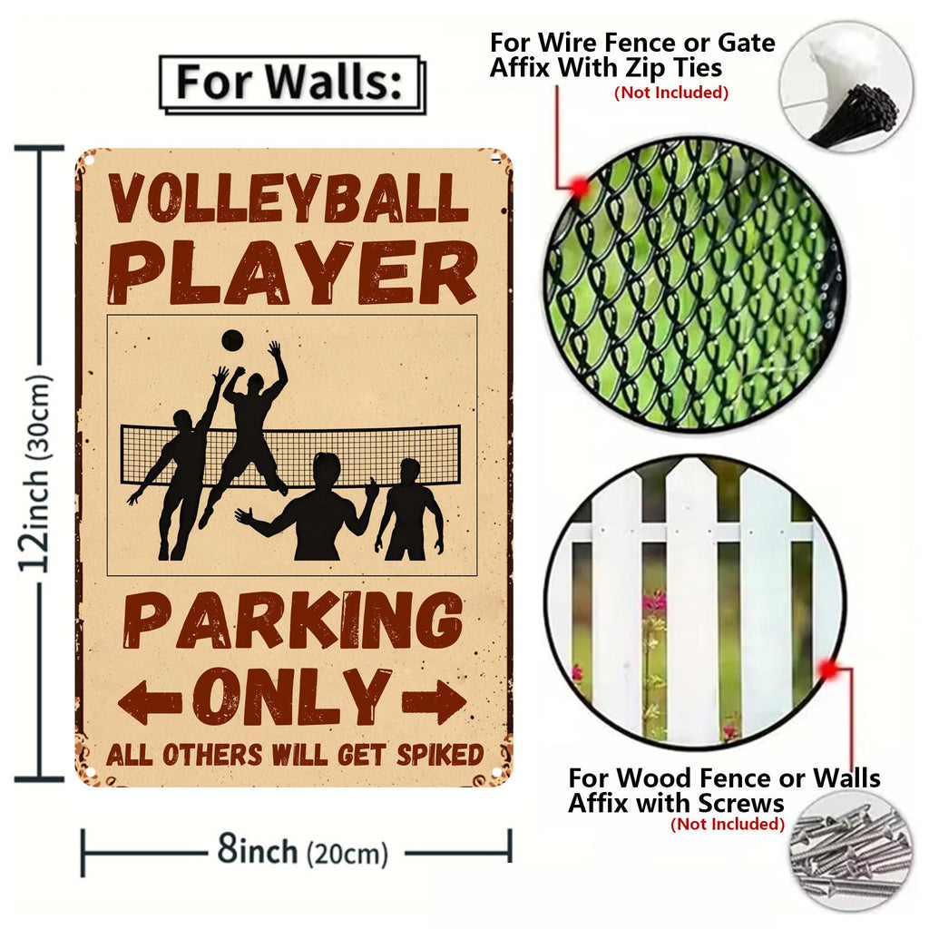 Vintage Volleyball Parkplatz Metallschild | Lustige Sport Garage Deko