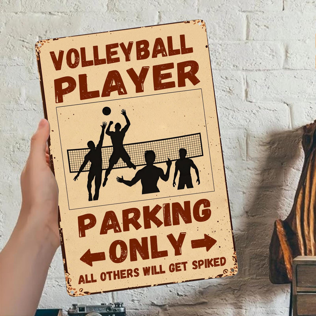 Vintage Volleyball Parkplatz Metallschild | Lustige Sport Garage Deko