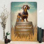 Vintage Dackel Whiskey Metallschild | Hausbar Deko