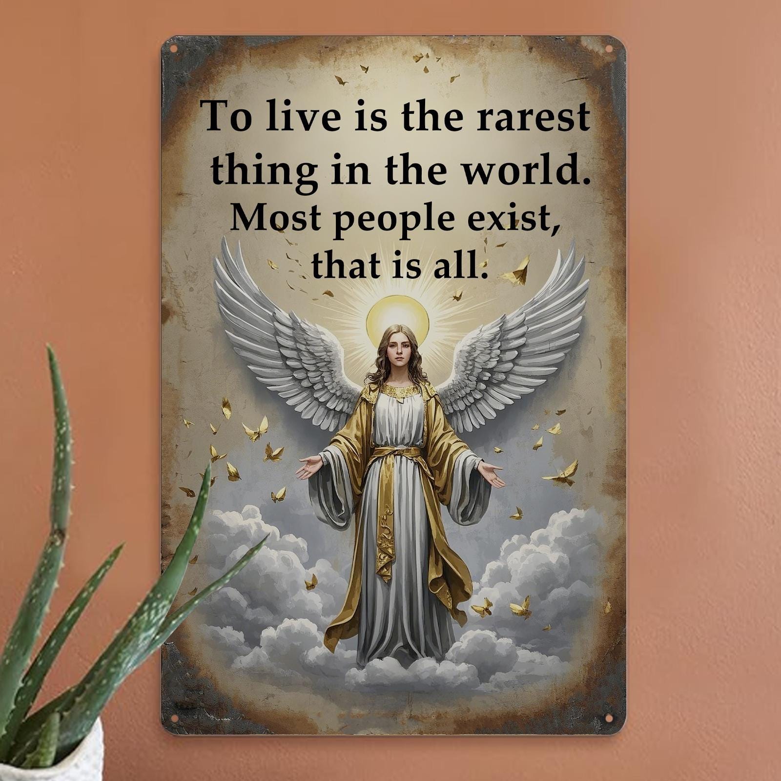 Vintage Astrology Metal Sign: Inspirational Quote, Rustic Wall Decor