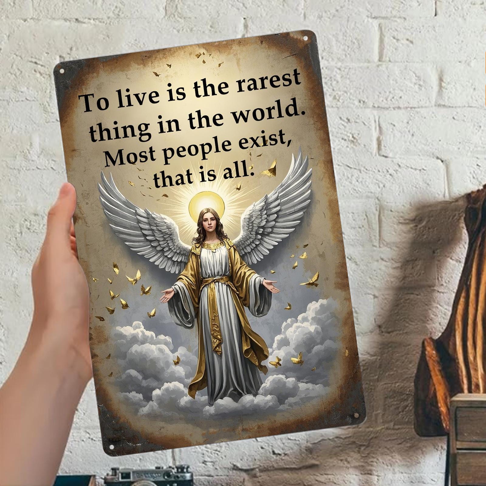 Vintage Astrology Metal Sign: Inspirational Quote, Rustic Wall Decor