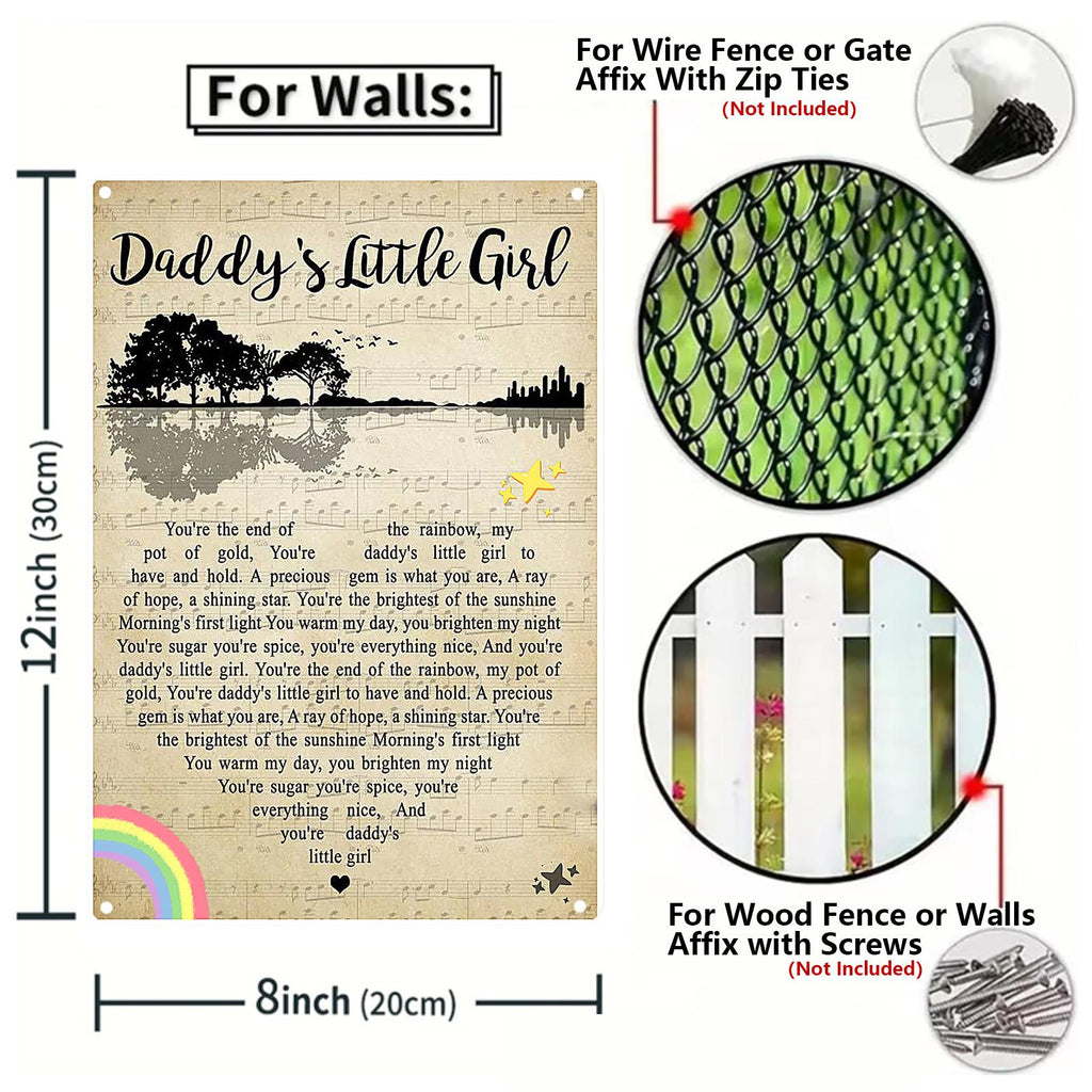 Vintage Daddy's Girl Poem Metal Sign: Daughter Gift from Dad