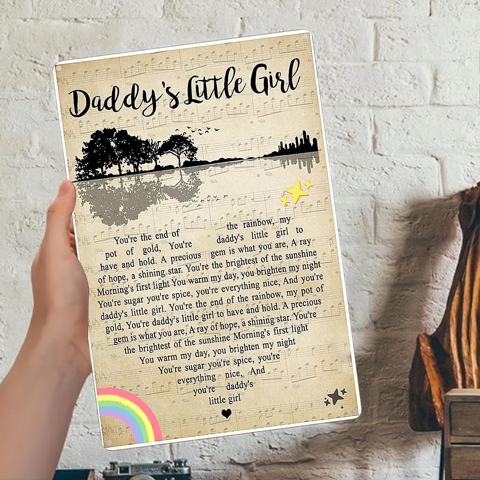 Vintage Daddy's Girl Poem Metal Sign: Daughter Gift from Dad