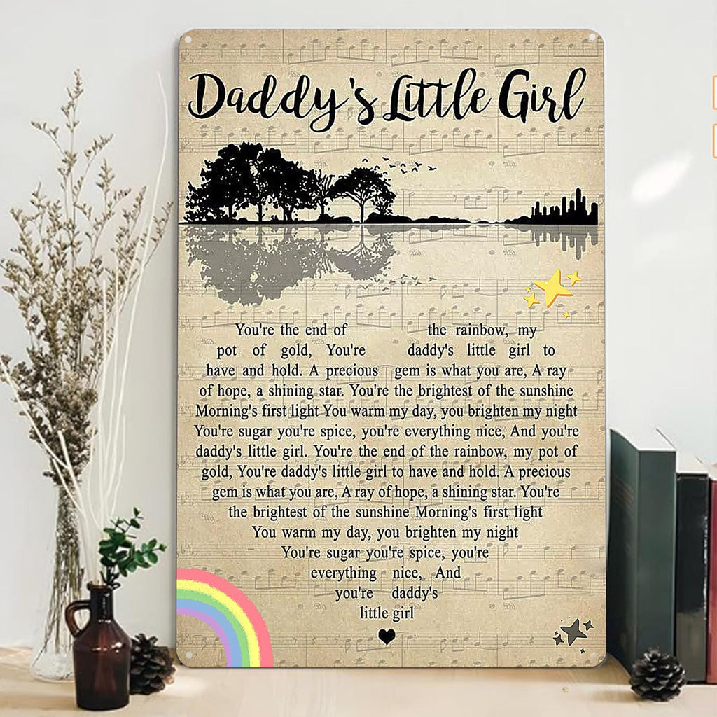 Vintage Daddy's Girl Poem Metal Sign: Daughter Gift from Dad