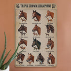 Vintage Metallschild Pferderennen | Triple Crown Champions, Reitsport-Deko