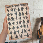 Pancarte métallique signaux manuels militaires vintage | Décoration armée tactique