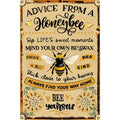 Panneau métallique Citation inspirante Abeille | Décoration de ferme vintage