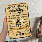 Panneau métallique Citation inspirante Abeille | Décoration de ferme vintage