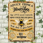 Panneau métallique Citation inspirante Abeille | Décoration de ferme vintage