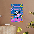 Panda Ballerina Inspirierendes Metallschild | Motivierende Home Office Deko