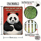 Pancarte en métal « Funny Panda Diet » | Décoration vintage pour cuisine et bar