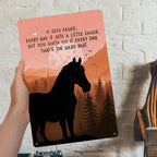 Panneau Métal Cheval Rustique | Citation Inspirante, Décor Western (20x30 cm)