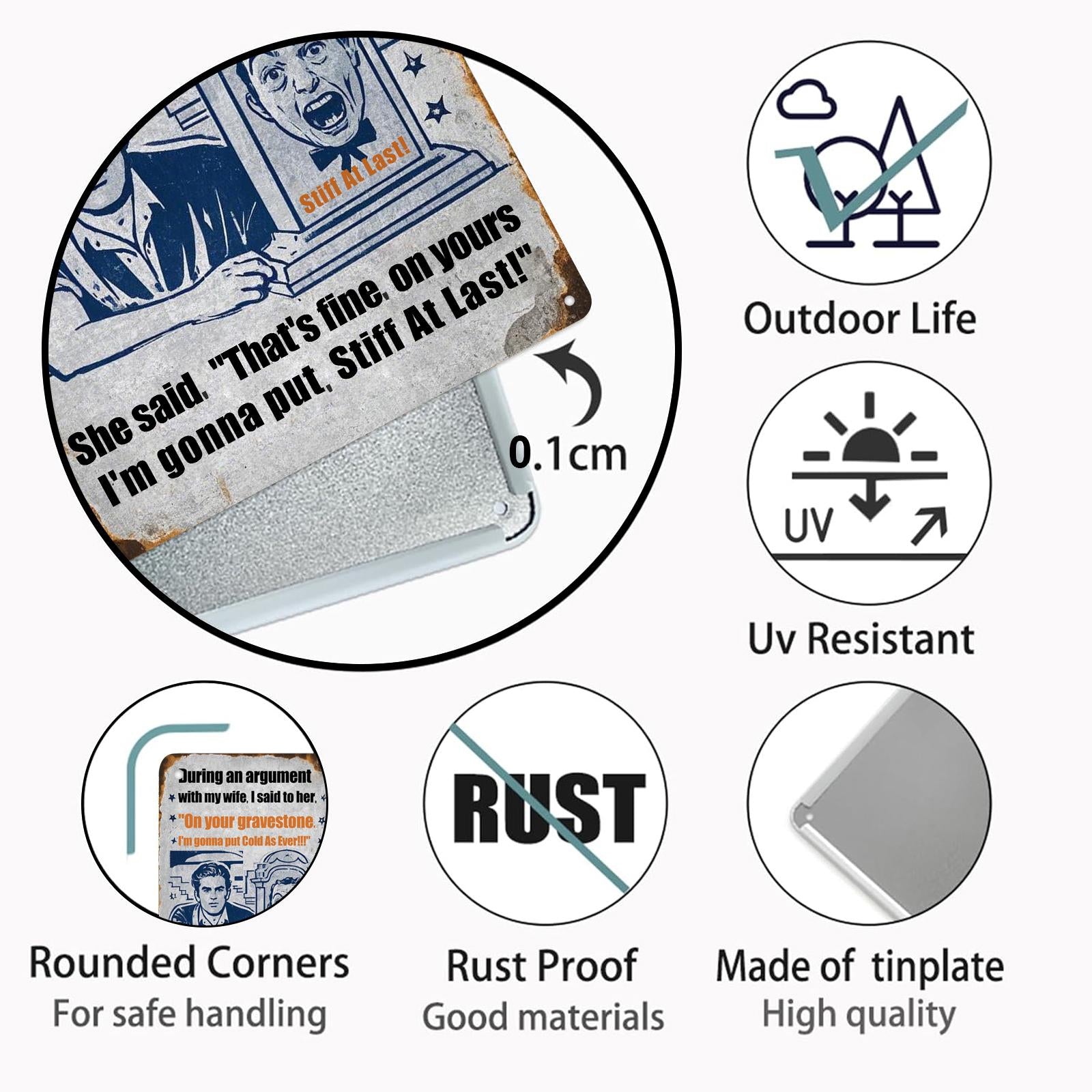 Funny Wife Argument Metal Sign: Vintage Humor Decor for Man Cave