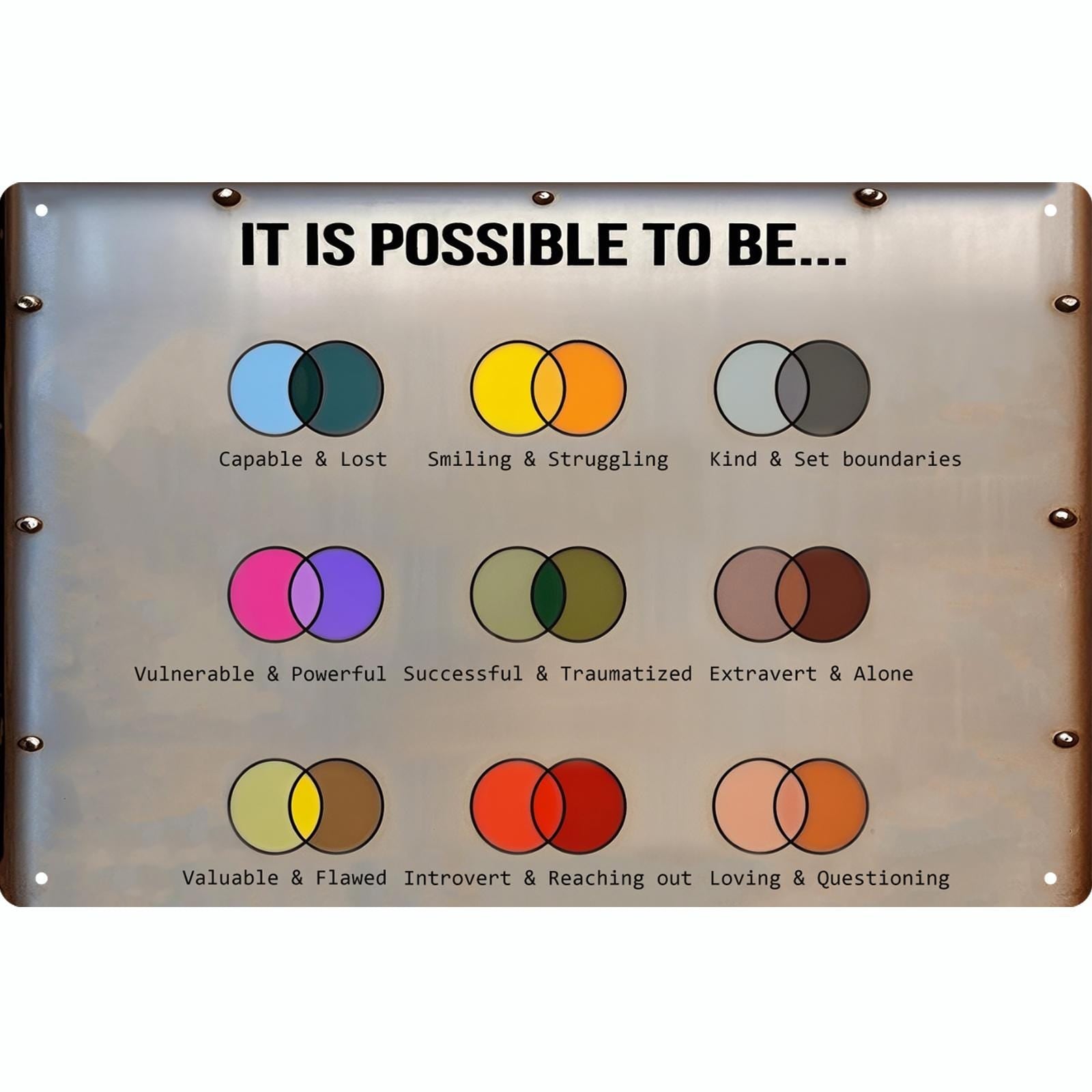 Motivational Metal Sign: Inspirational Rustic Office Decor