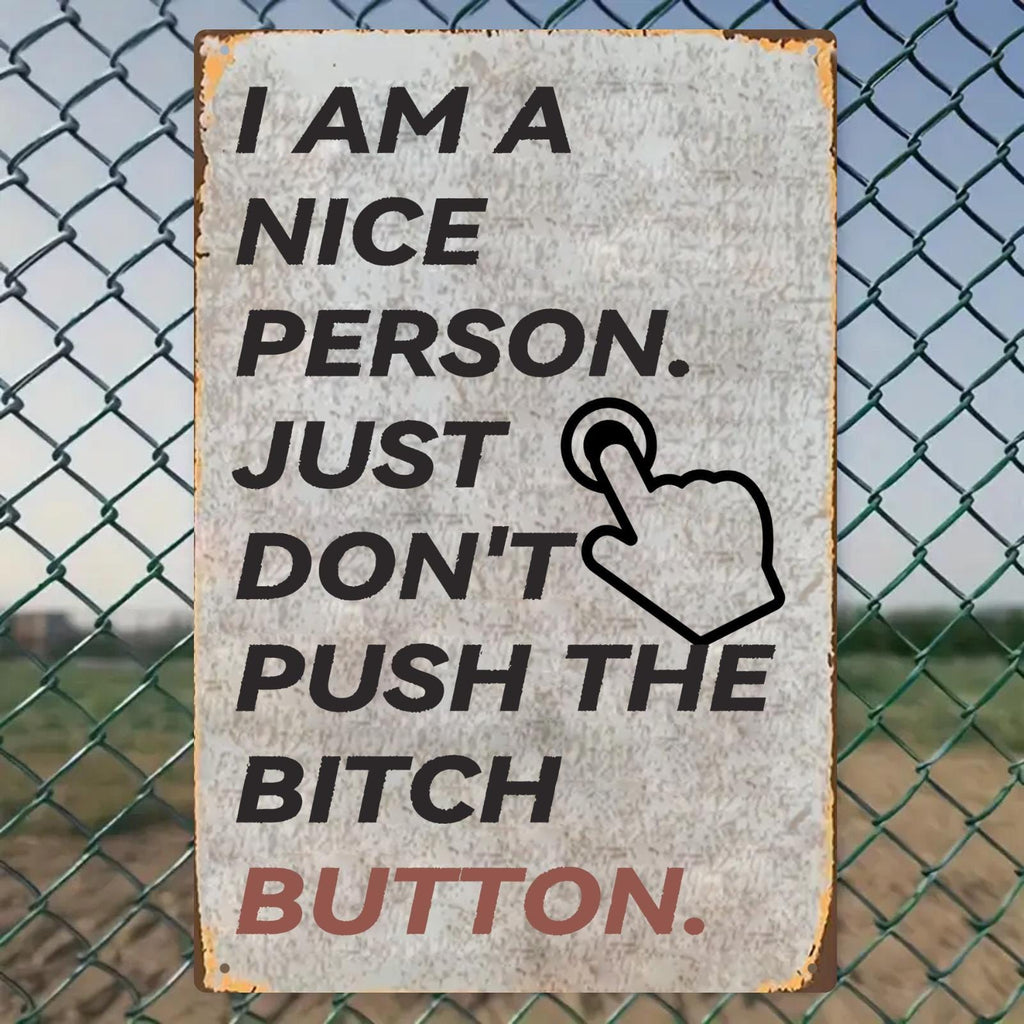 Funny Sarcastic Metal Sign: "I'm a Nice Person..." Humor Wall Art