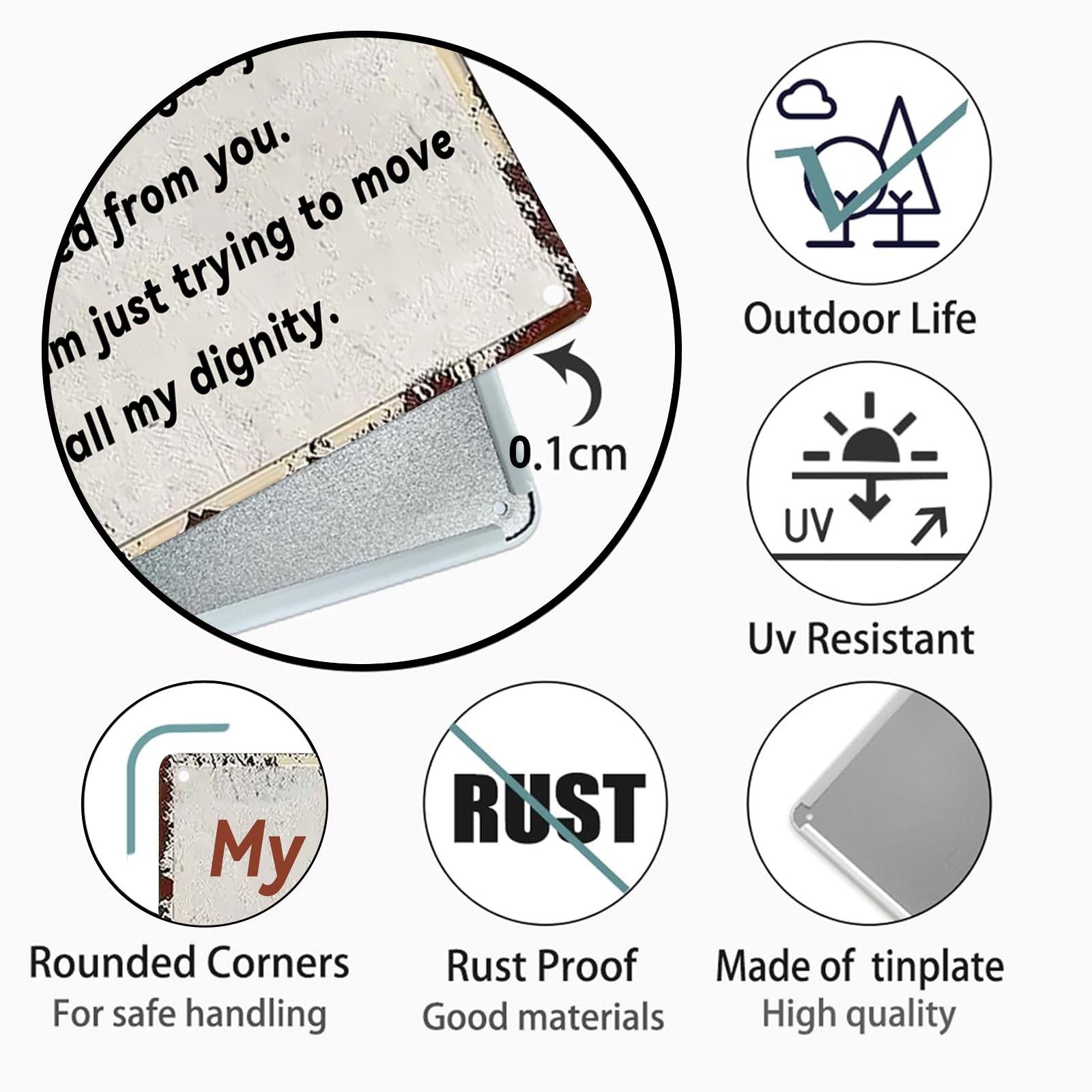 Inspirational Quote Metal Sign: Rustic Vintage Home Office Decor