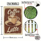 Enseigne Métal Café Latte Vintage, Décoration Cuisine Café