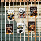 Panneau mural en métal « Citation Vache », Décoration florale de ferme