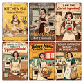 Vintage Kitchen Metal Sign | Retro Cooking Quotes Wall Art (8x12)