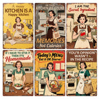 Vintage Kitchen Metal Sign | Retro Cooking Quotes Wall Art (8x12)