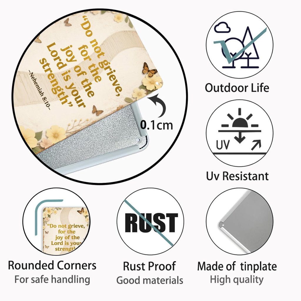 Inspirational Bible Verse Metal Sign, Rustic Religious Wall Art