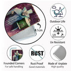 Vintage Halloween Metal Sign: Spooky Characters, Devil, Witch