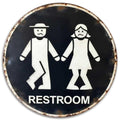 Retro-Toilettenschild | Rundes Metallblech im Vintage-Stil | 20x20 cm Metallschild