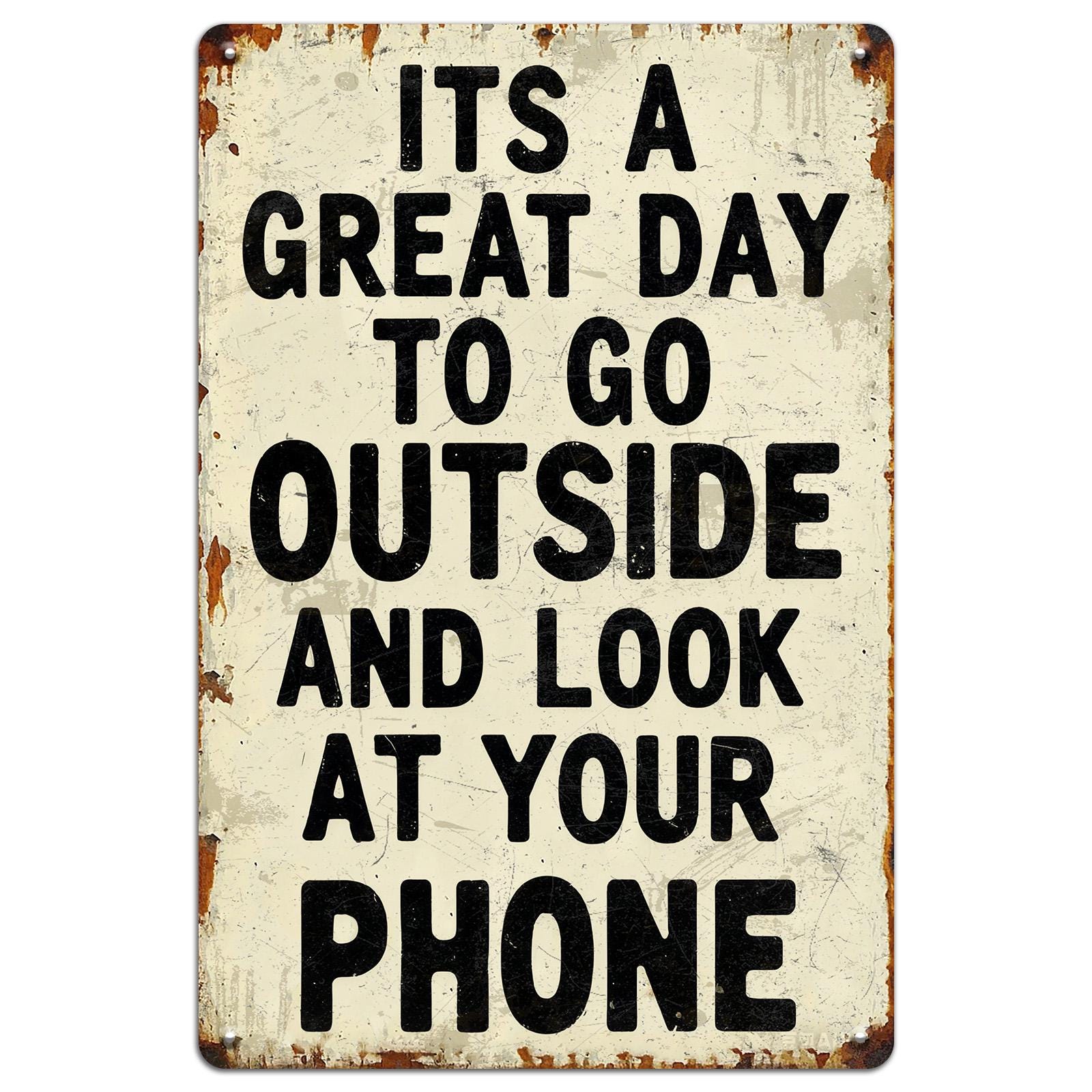 Funny Deer Hunting Metal Sign: Rustic Cabin Decor