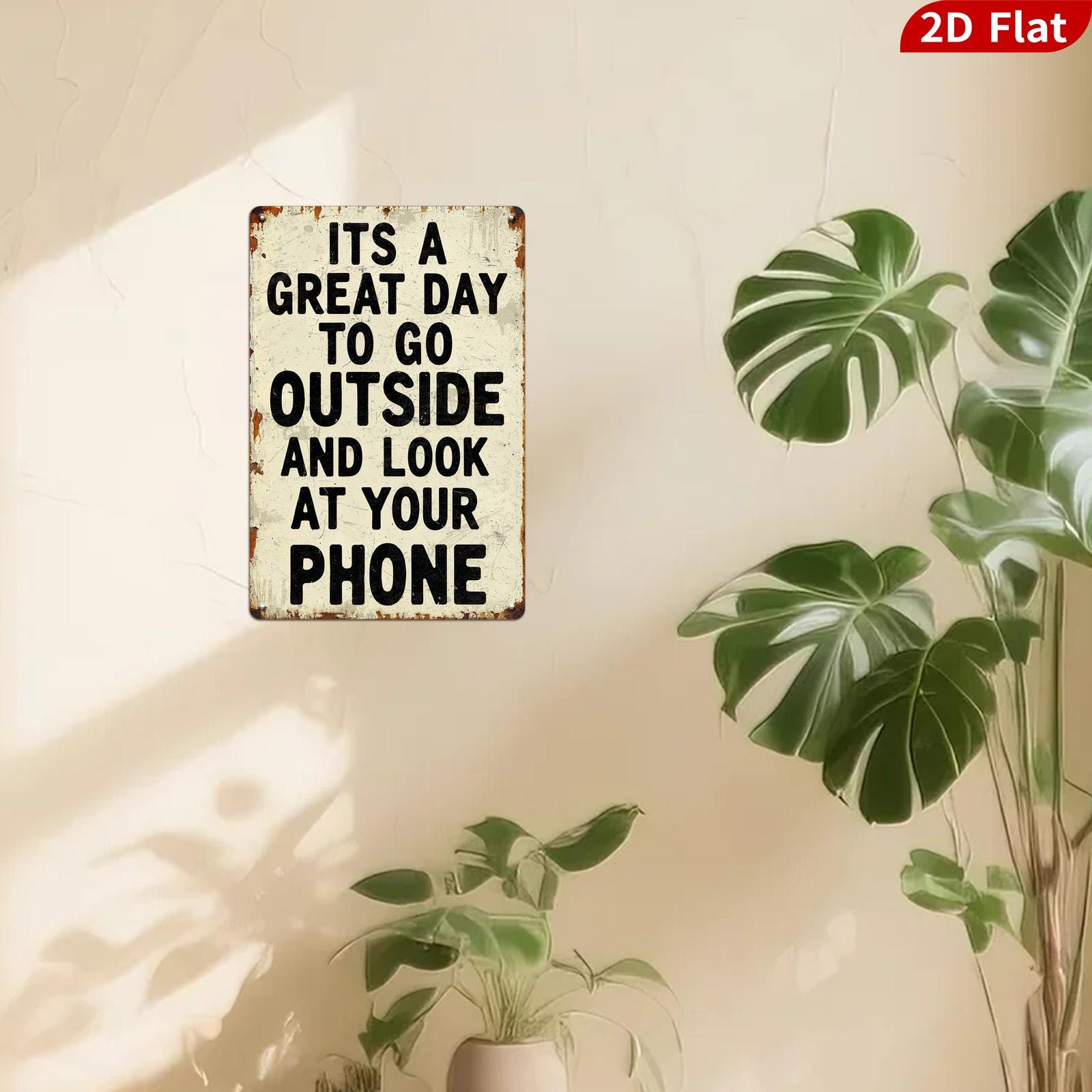 Funny Deer Hunting Metal Sign: Rustic Cabin Decor