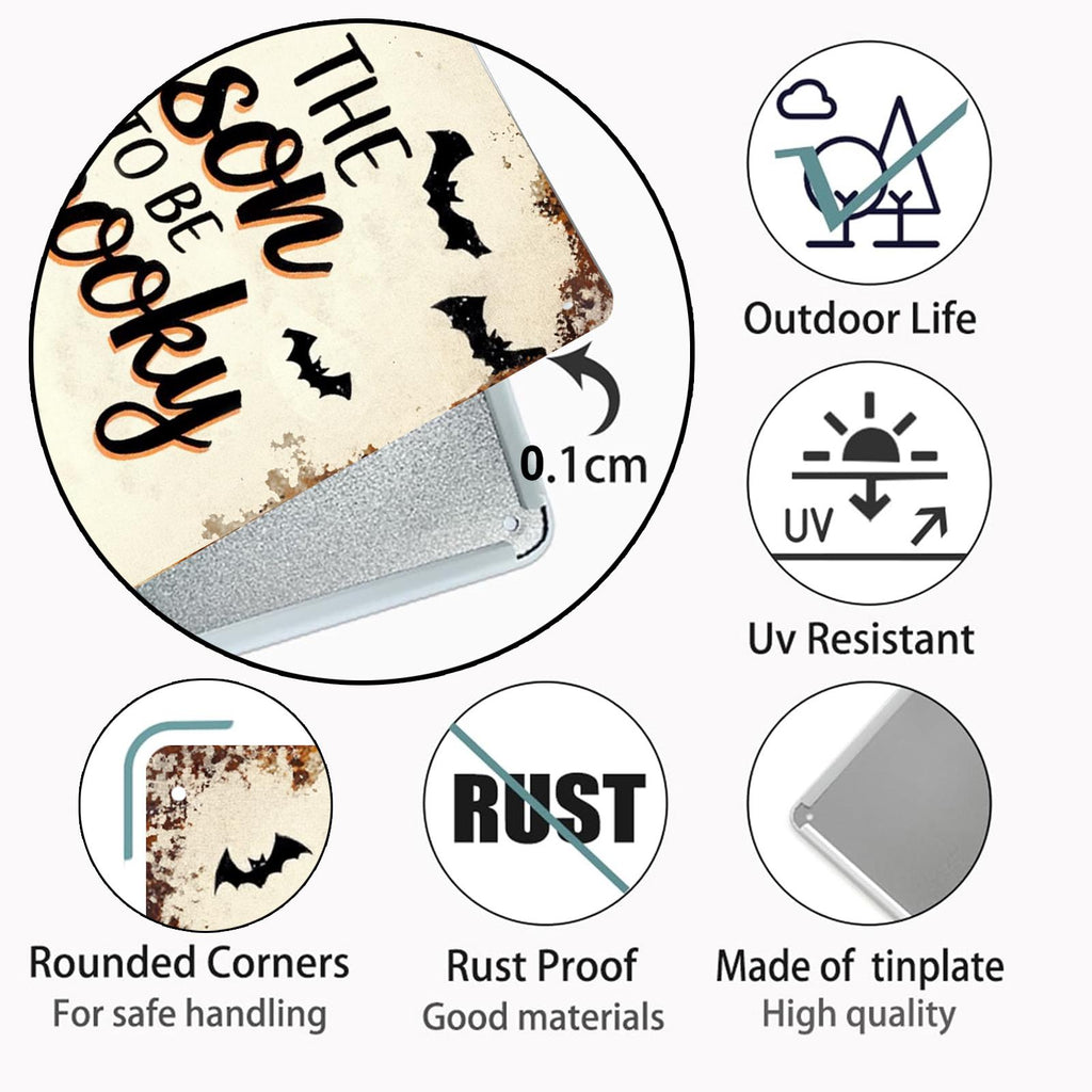 Spooky Pumpkin Metal Sign: Halloween Porch Decor, Farmhouse Fall Art