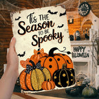 Spooky Pumpkin Metal Sign: Halloween Porch Decor, Farmhouse Fall Art