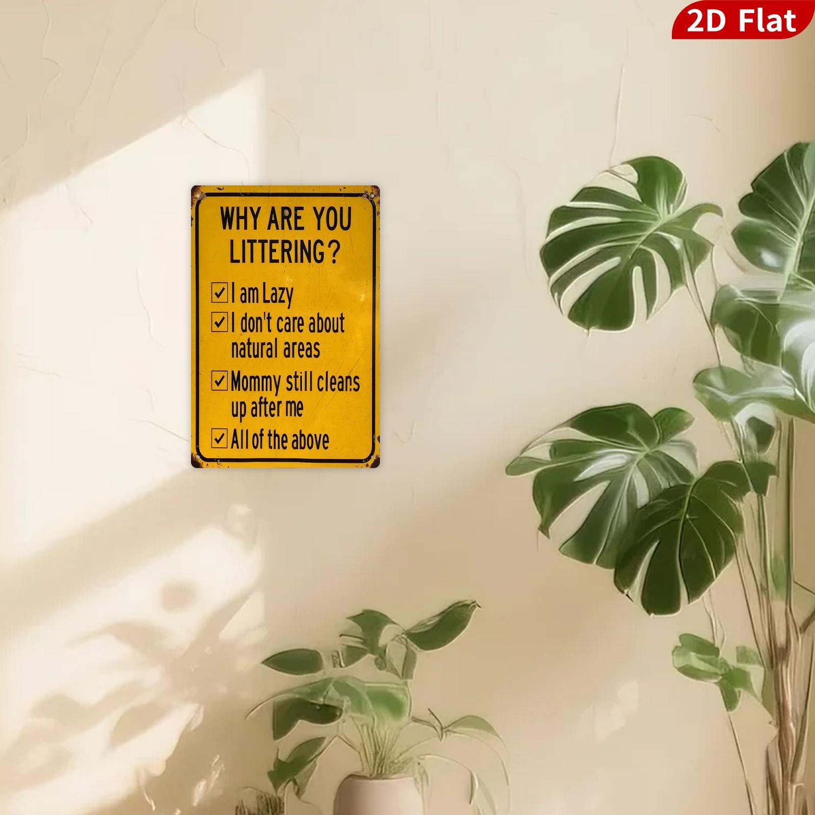 Funny Deer Hunting Metal Sign: Rustic Cabin Decor, Environmental Humor