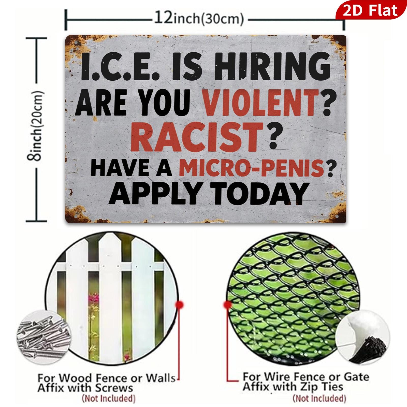 Funny "Ice is Hiring" Retro Metal Sign: Humor Decor, Office Bar Art