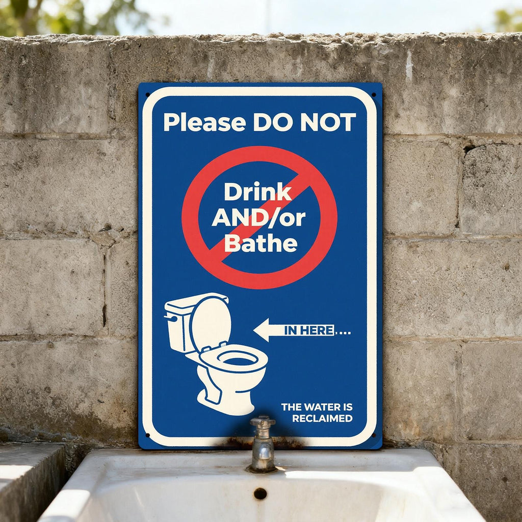 Reclaimed Water Caution Sign: Durable Tinplate, UV-Resistant Print