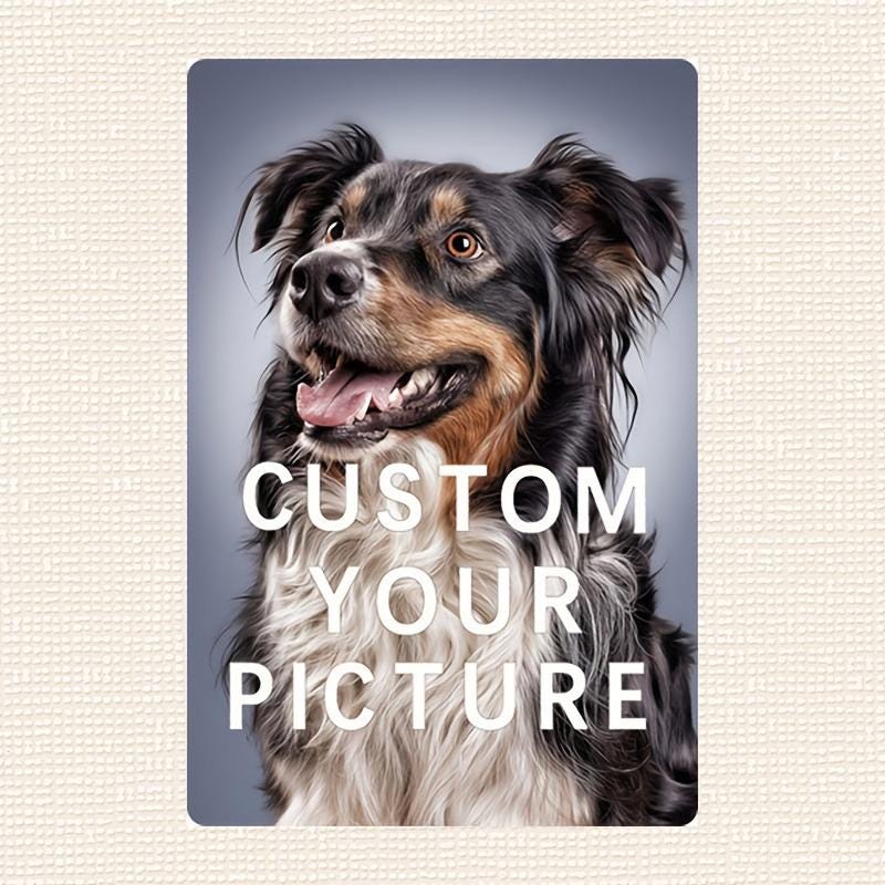 Panneau métallique personnalisé pour photo d'animal de compagnie | Décoration pour amoureux des chiens