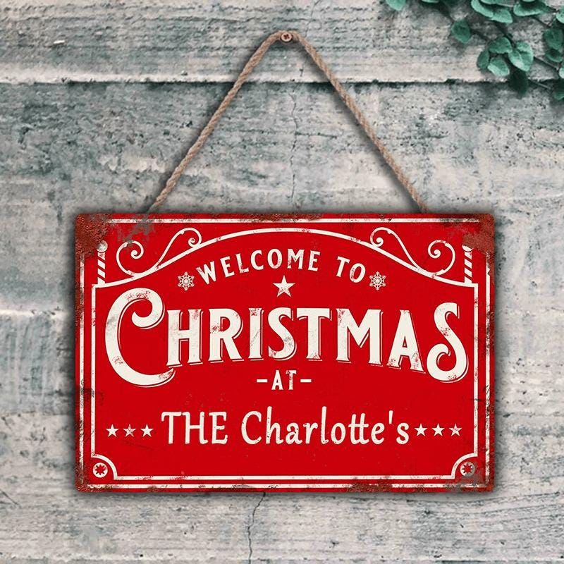 Weihnachtsmetallschild im Vintage-Stil | Charlottes Weihnachtsdeko