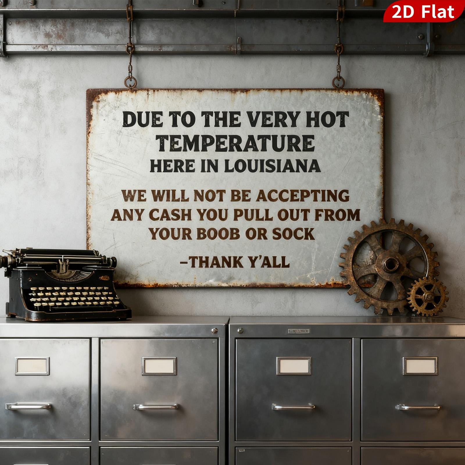 Funny Deer Hunting Metal Sign: Rustic Lodge Cabin Decor