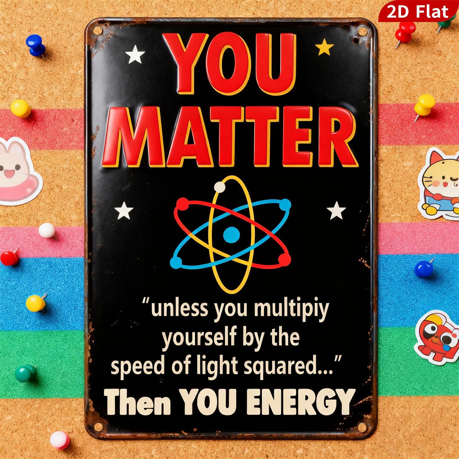 You Matter Science Metal Sign, Funny Physics Home Decor