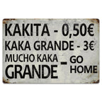 Panneau Métal Drôle Kakita, Décoration de Bar Kaka Grande