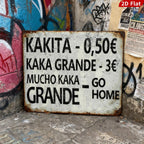 Panneau Métal Drôle Kakita, Décoration de Bar Kaka Grande