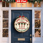Candy Cane Lane Metallschild | Vintage Rundes Weihnachts-Zuckerstangen-Dekor, Feiertags-Küchenwand…