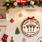 Candy Cane Lane Metallschild | Vintage Rundes Weihnachts-Zuckerstangen-Dekor, Feiertags-Küchenwand…