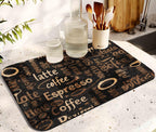Diatom Mud Kitchen Drying Mat: Coffee Design, Super Absorbent