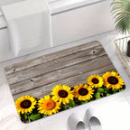 Sunflower Floor Mat - Gray Wood Plank Design, Absorbent Diatomite